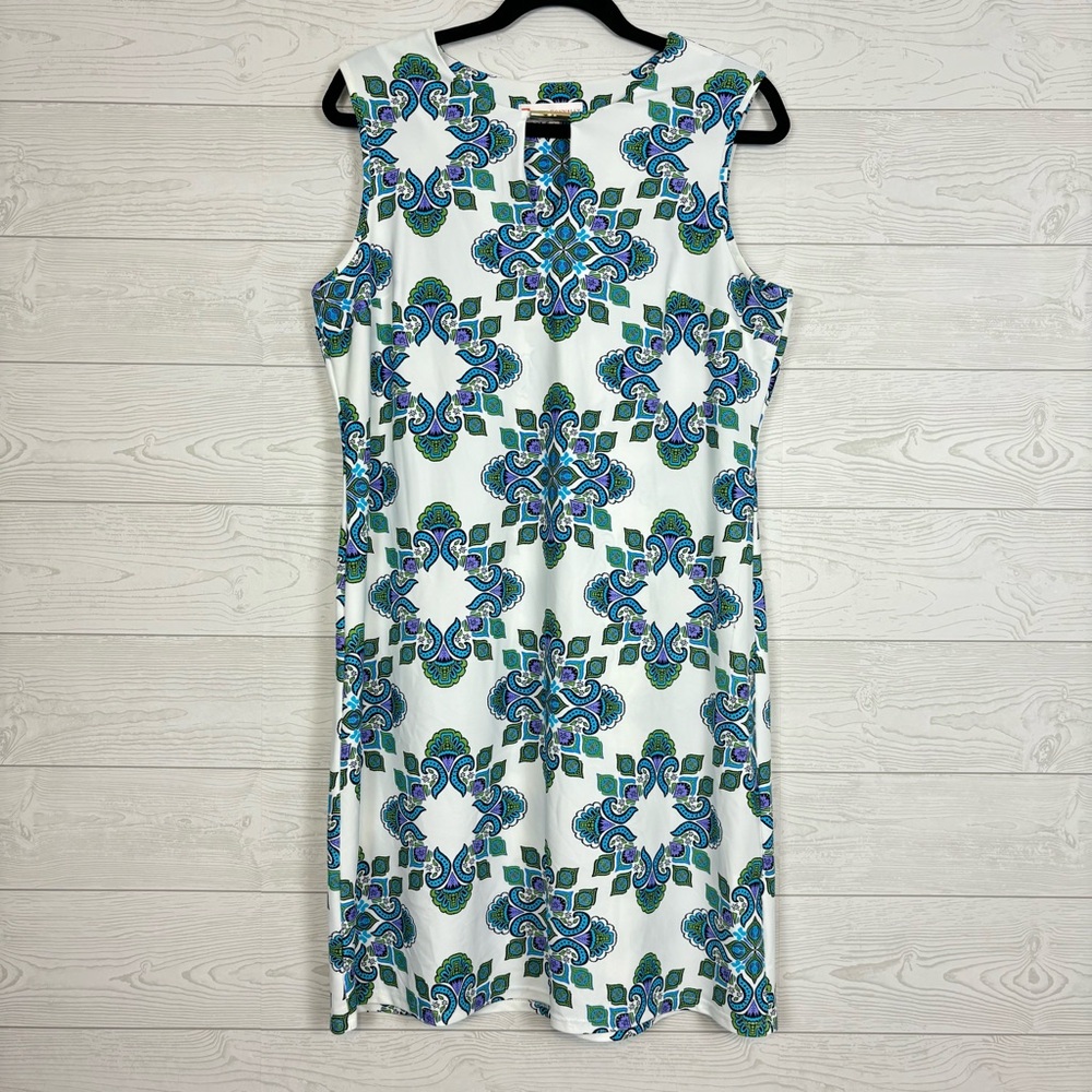 Judy Connally Nadine Dress Medallion Multi Print Size Large - Picture 2 of 6